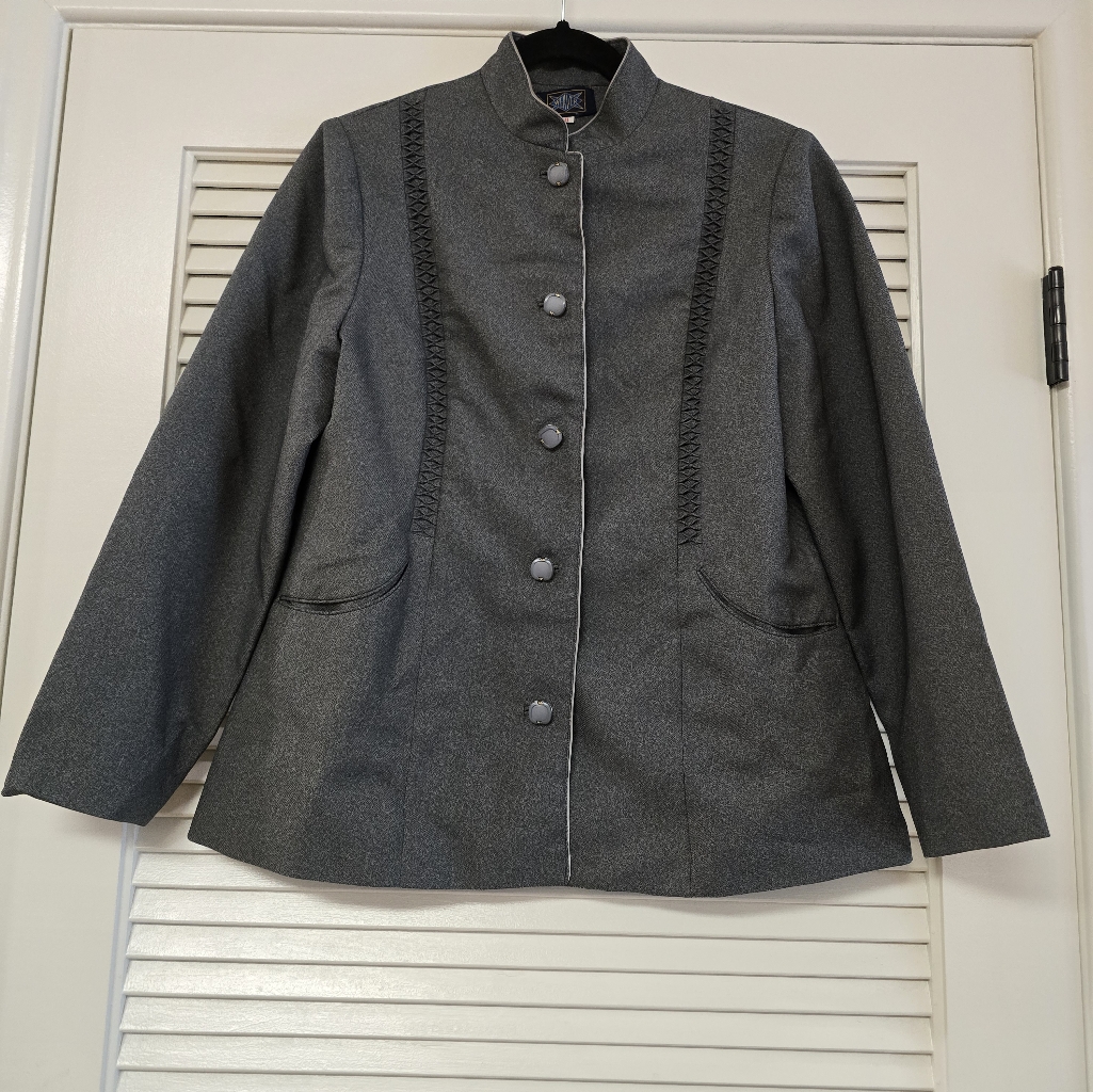 Weave - Unique Design Grey Button Blazer Jacket With Pockets